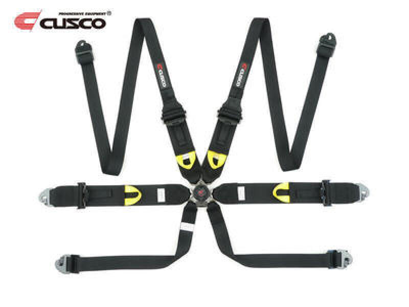 Cusco Universal 6 Point 3in Shoulder 3in Lap (HANS) w/Eyebolts (7/16-20UNF) FIA Racing Harness- BLK-thumbmail-1