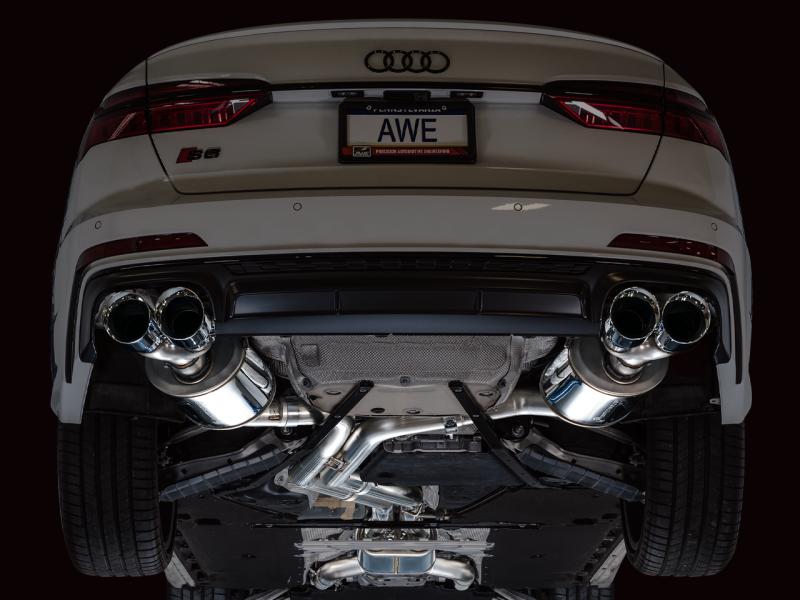 AWE Tuning 19-23 Audi C8 S6/S7 2.9T V6 AWD Touring Edition Exhaust - Chrome Silver Tips-thumbmail-3