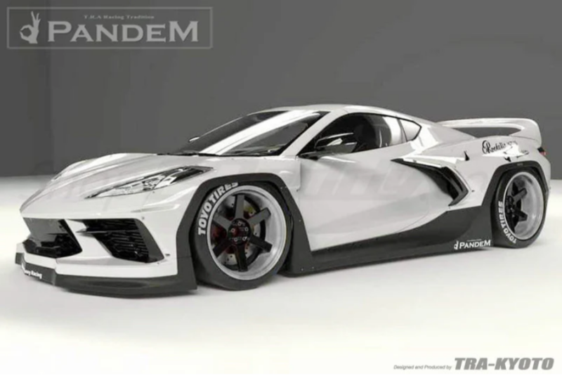 GReddy Pandem RB 2020+ Chevrolet Corvette C8 Complete Wide Body Aero Kit w/ Wing-thumbmail-1