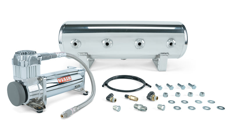 Air Lift 2.5 Gal. Polished Tank w/ Viair 444c Chrome Compressor (Incl. Fittings & Mounting Hardware)-thumbmail-1