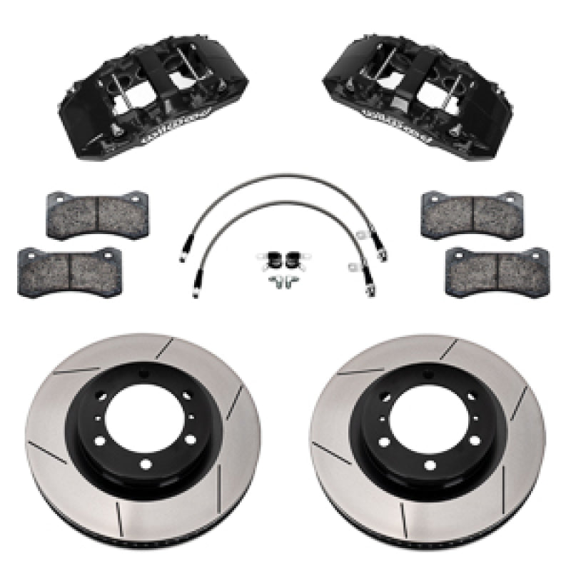 Wilwood 24-25 Toyota Tacoma Front Aero6-DM Big Brake Kit 13.38 In Rotor/w Lines - Black-thumbmail-1