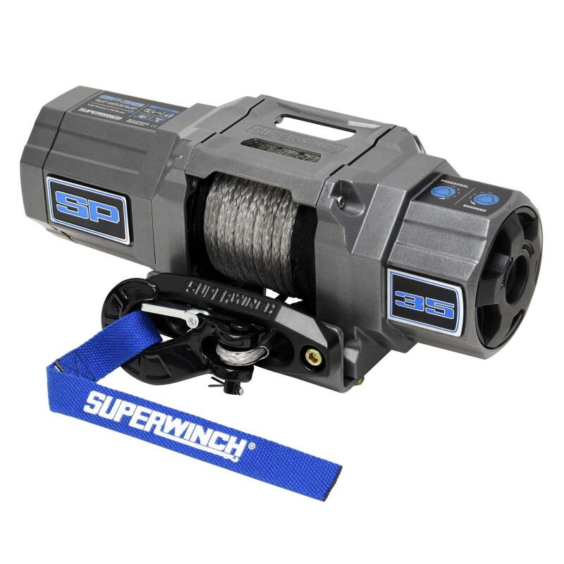 Superwinch 3500 LBS 12V DC 7/32in x 40ft Synthetic Rope Hawse Fairlead SP 35SR Winch-thumbmail-1