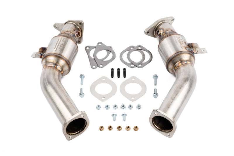 AMS Performance VR30DDTT Street Lower Downpipes w/GESI Catalytic Converter-thumbmail-1