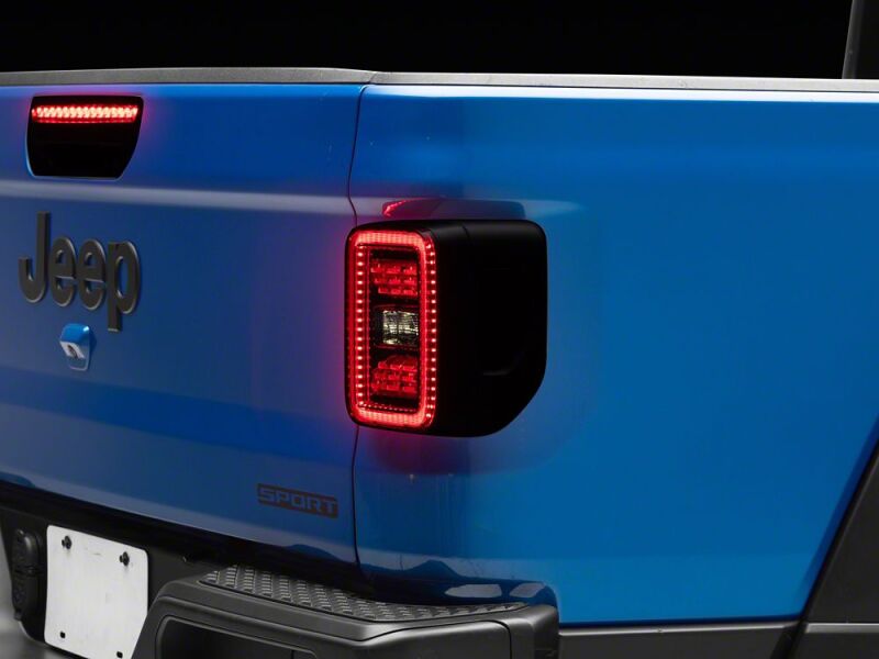 Raxiom 20-26 Jeep Gladiator JT Axial Series LED Tail Lights- Black Housing- Smoked Lens-thumbmail-2