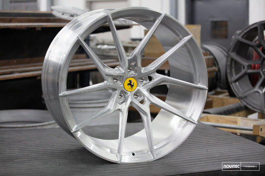 Vossen x Novitec NF8 22x12 ET:33 Brushed - Gloss Clear Ferrari 488 / F8 Rear Wheel