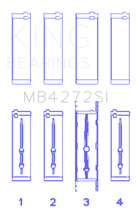 King Engine Bearings HolDEn Alloytec 175/190 (Size +0.25mm) Main Bearing Set-thumbmail-1