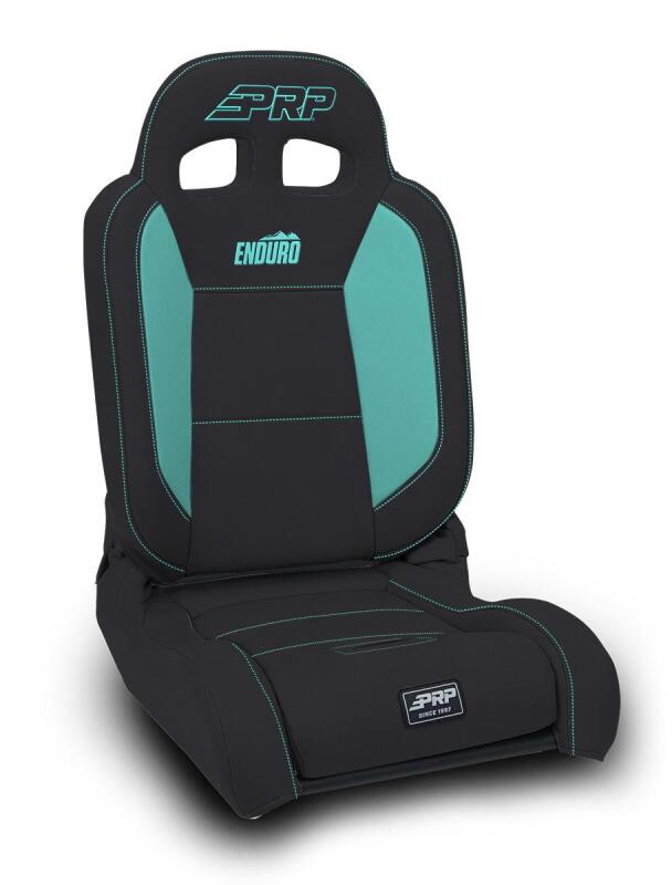 PRP EnduroDaily Reclining Suspension Seat - Black/Teal Vinyl - Passenger-thumbmail-1