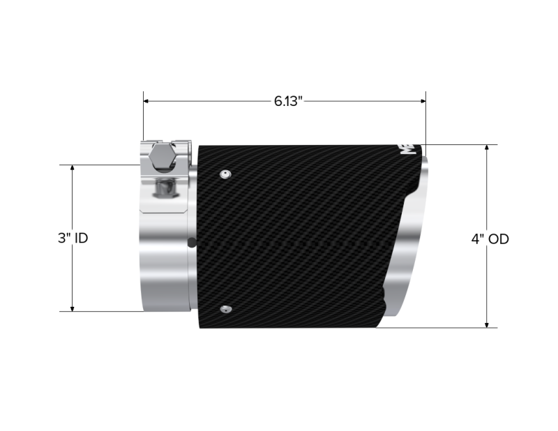 MBRP Universal Carbon Fiber Tip 3in ID / 4in OD Out / 6.13in Length Angle Cut Dual Wall-thumbmail-2
