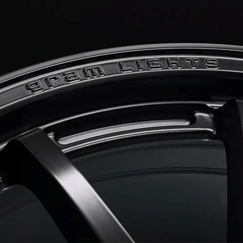 Gram Lights 57NR LIMITED II 18x9.5 +42 5-112 Semigloss Black Wheel w/ Black Cap/Stickers/Air Valve-thumbmail-1
