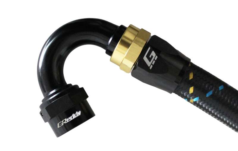GReddy AN12 150 DEGREE HOSE END SWIVEL BLACK/GOLD ANODIZED-thumbmail-1