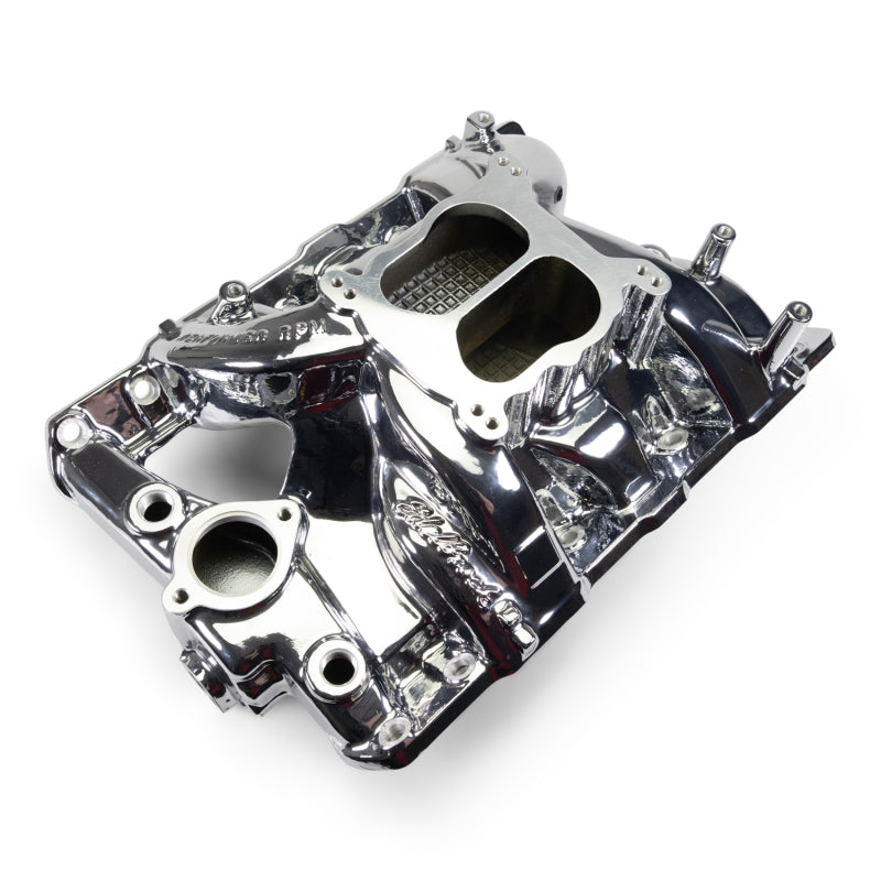 Edelbrock Pontiac 326-455 Performer RPM Intake Manifold - Chrome Plasma Finish-thumbmail-2