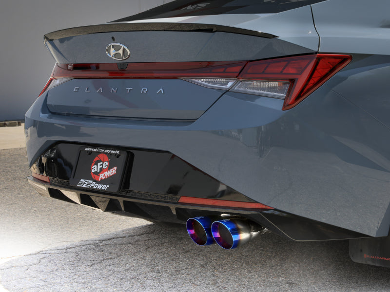 aFe Takeda 21-25 Hyundai Elantra 1.6L (t) 3in. SS Axle-Back Exhaust System w/Blue Flame Tips-thumbmail-2