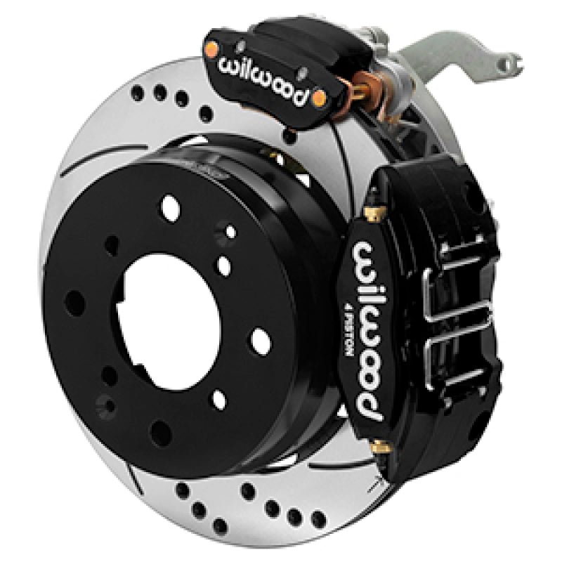 Wilwood 70-76 Porsche 914 Rear Powerlite Brake Kit Dilled & Slotted - Black-thumbmail-1
