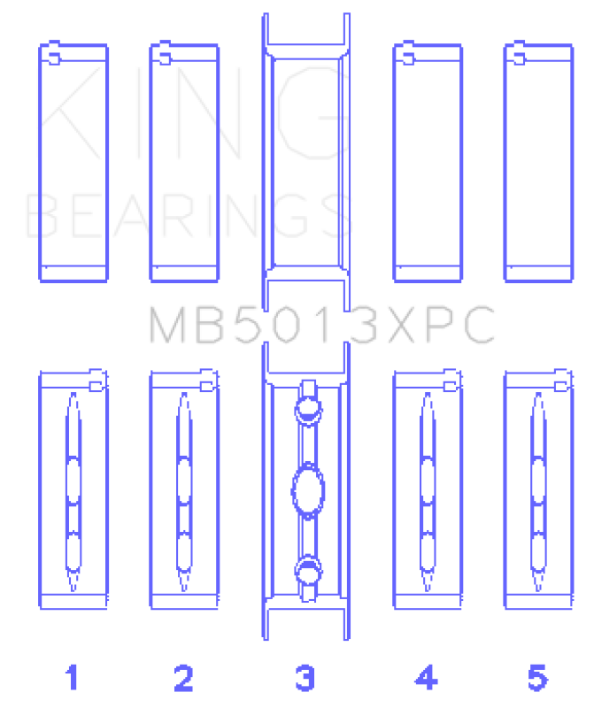 King GM Vortec / LS-Series Gen III / IV (Size .020) Crankshaft Main Bearing Set (Set of 10)-thumbmail-1