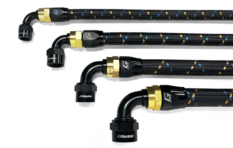 GReddy AN12 180 DEGREE HOSE END SWIVEL BLACK/GOLD ANODIZED-thumbmail-2