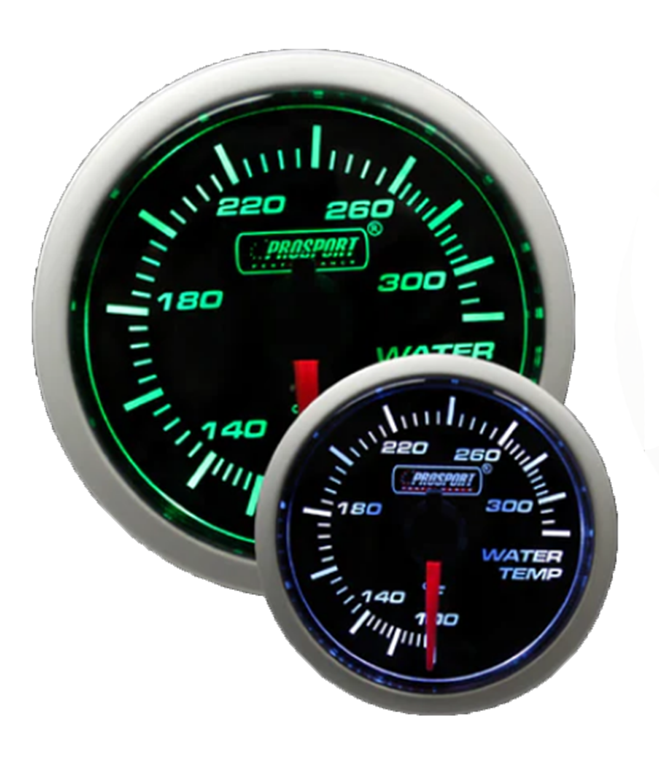 2-1/16" Green/White Water Temperature Gauge-thumbmail-1