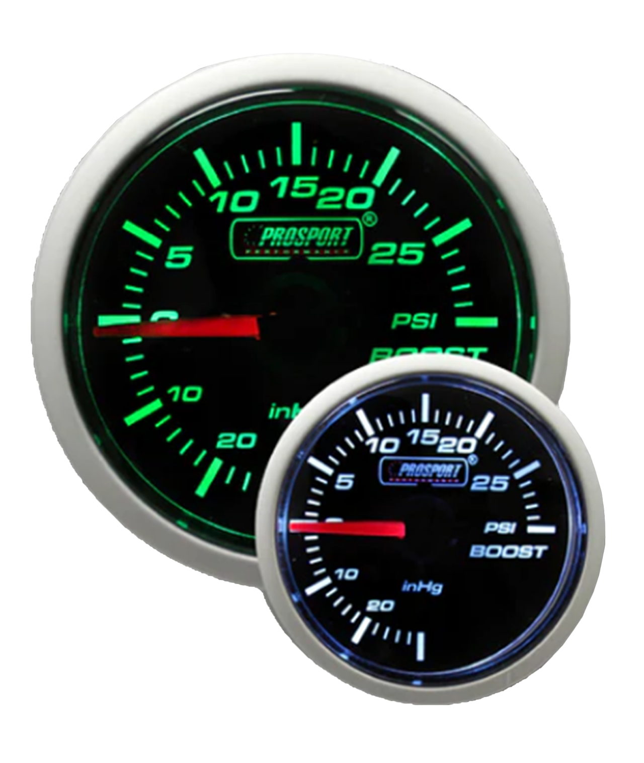 2-1/16" Green/White Mechanical Boost Gauge-thumbmail-1