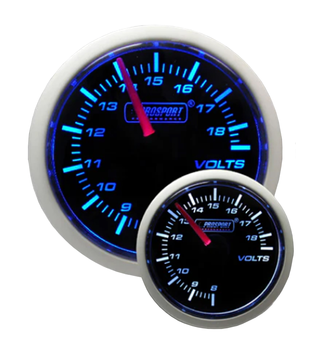 2-1/16" Blue/White Volt Gauge-thumbmail-1