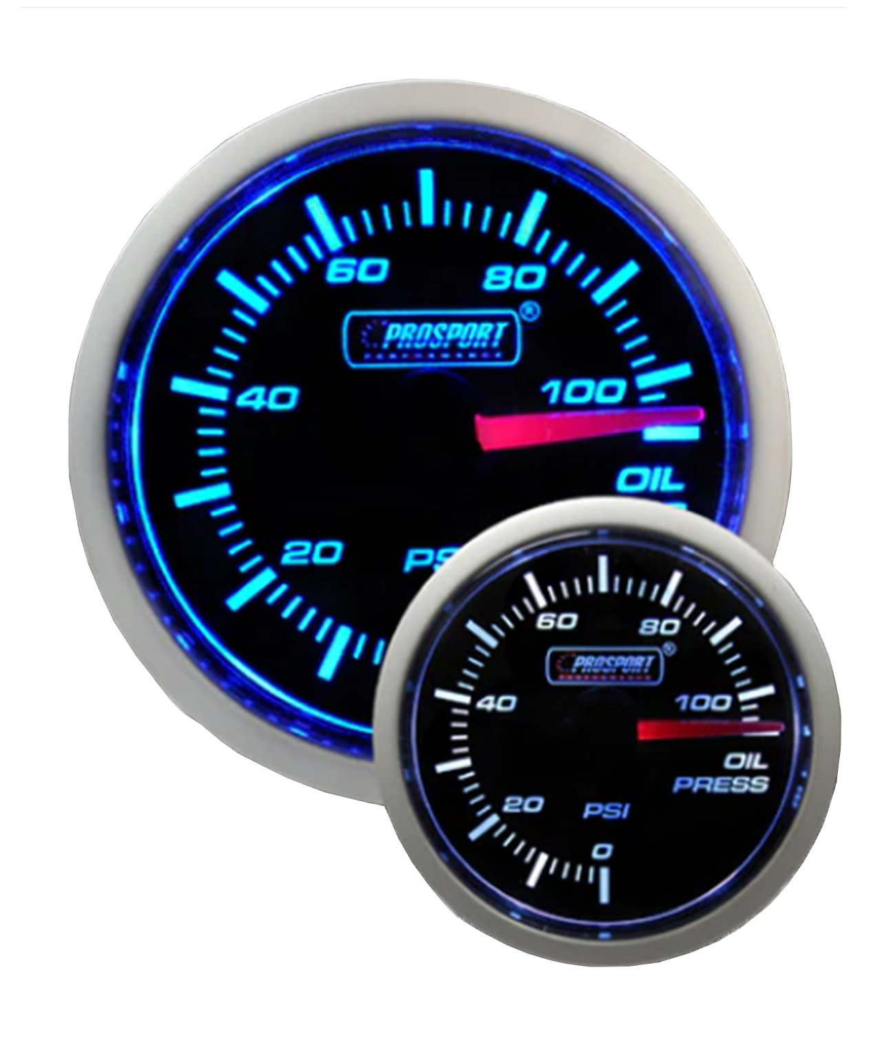 2-1/16" Blue/White Oil Pressure Gauge-thumbmail-1