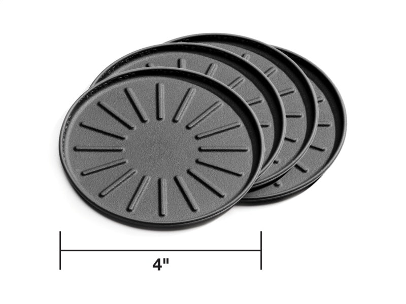 WeatherTech Round Coaster Set 4in. - Black (Set of 4)-thumbmail-1