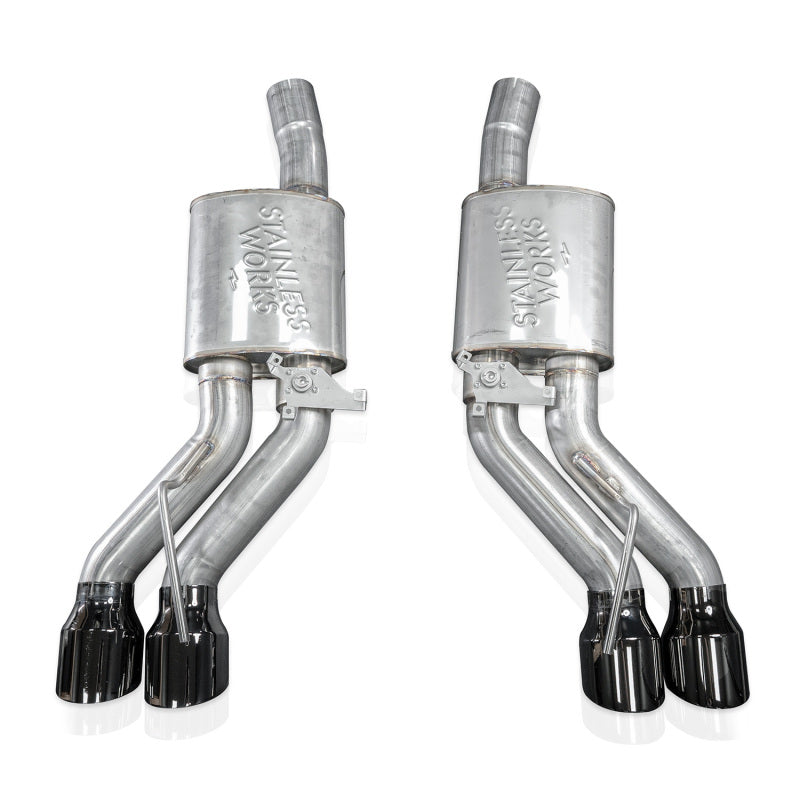 Stainless Works 22-25 Cadillac CT5-V Blackwing Axleback Exhaust - Black Chrome Tips-thumbmail-4
