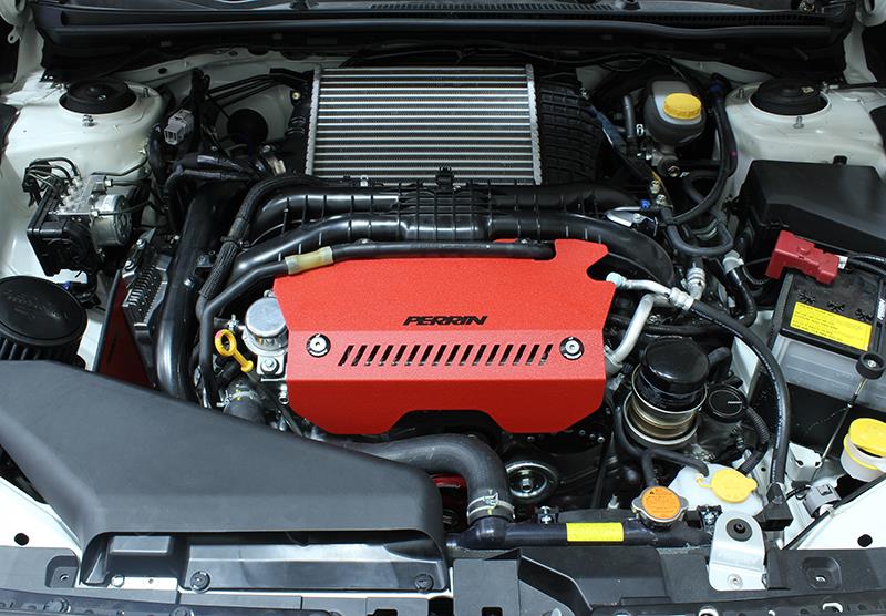 Perrin 15+ Subaru WRX Red Pulley Cover For FA DIT Engines-thumbmail-1
