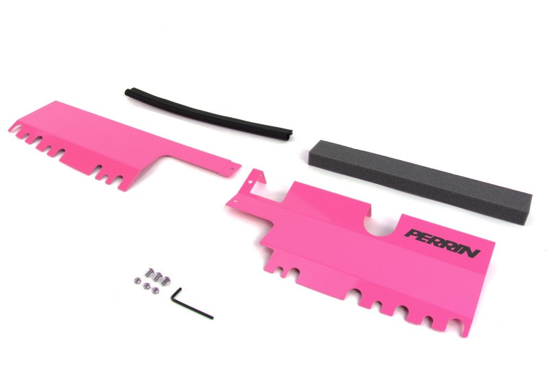 Perrin 15-21 WRX/STI Radiator Shroud (With OEM Intake Scoop) - Hyper Pink-thumbmail-2
