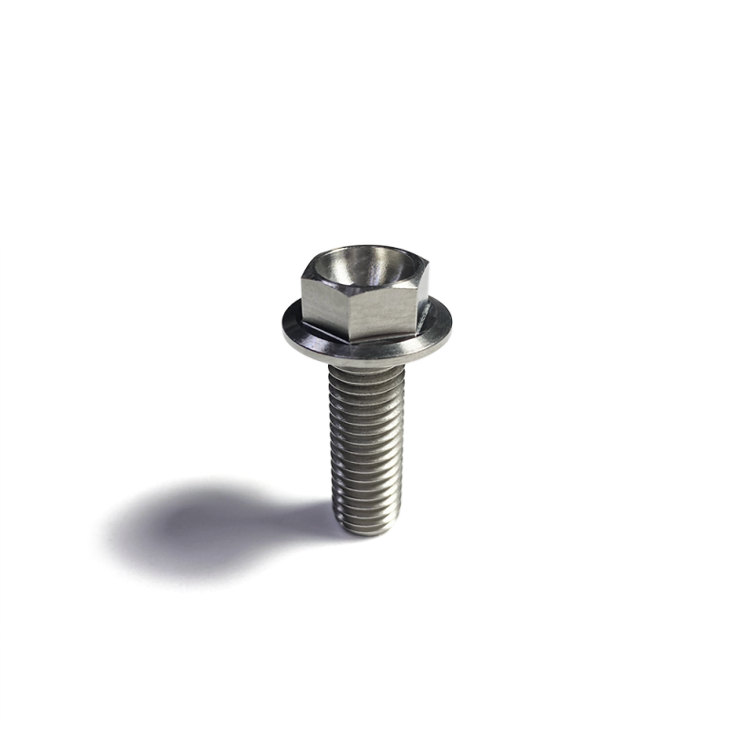 Ticon Industries Titanium Bolt Flanged M10x25x1.25TP 14mm 6pt Head-thumbmail-1