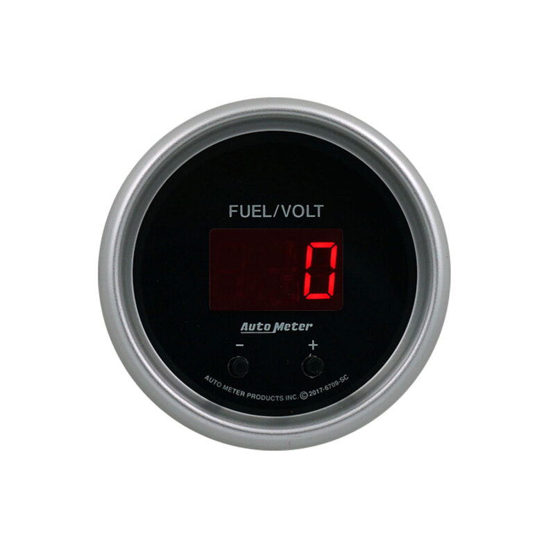 Autometer 52.4mm Black Switchable 0-100 Fuel Level / 8-18V Voltmeter Sport-Comp Elite Digital Gauge-thumbmail-1