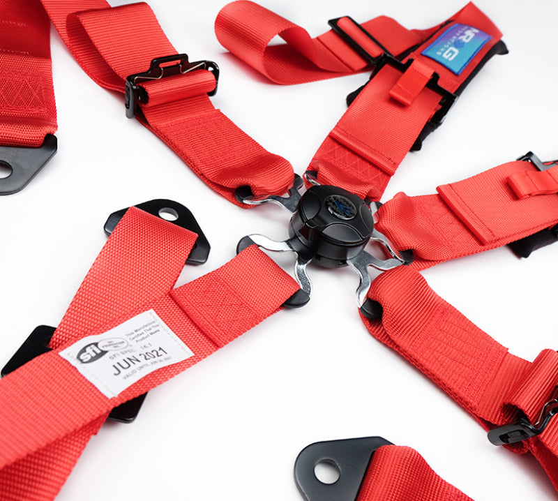 NRG 5PT 3in. Seat Belt Harness / Cam Lock - Red-thumbmail-5