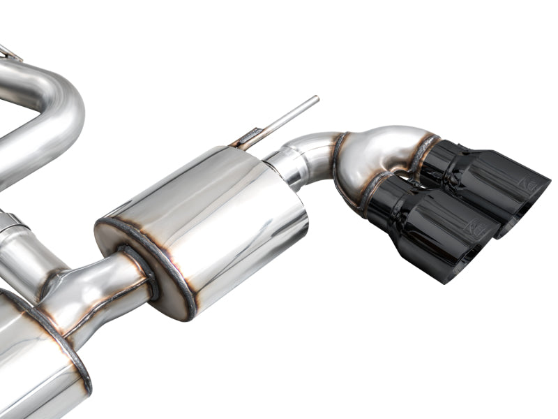 AWE MK8 Volkswagen Golf R 3in Touring Edition Quad Exhaust - Diamond Black Tips-thumbmail-11