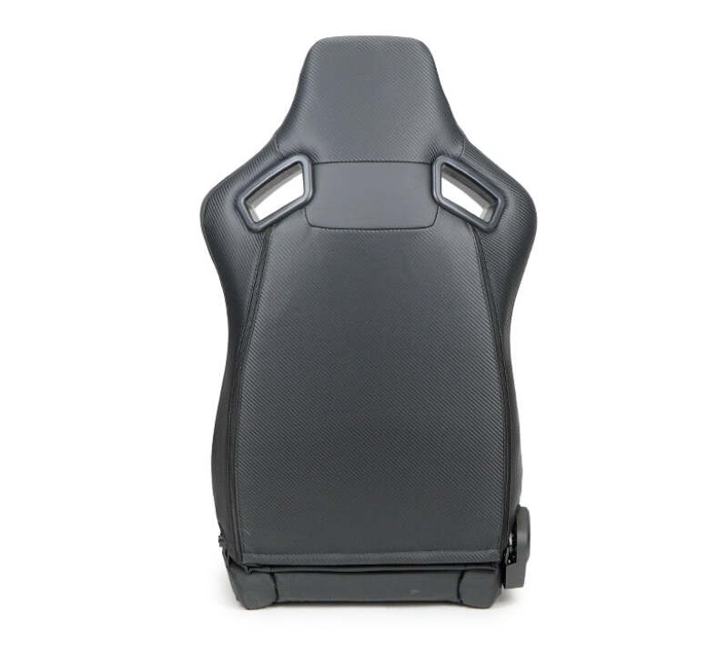 NRG Omega Reclinable Racing Seat (Pair) Black with Black Carbon Vinyl Back-thumbmail-4