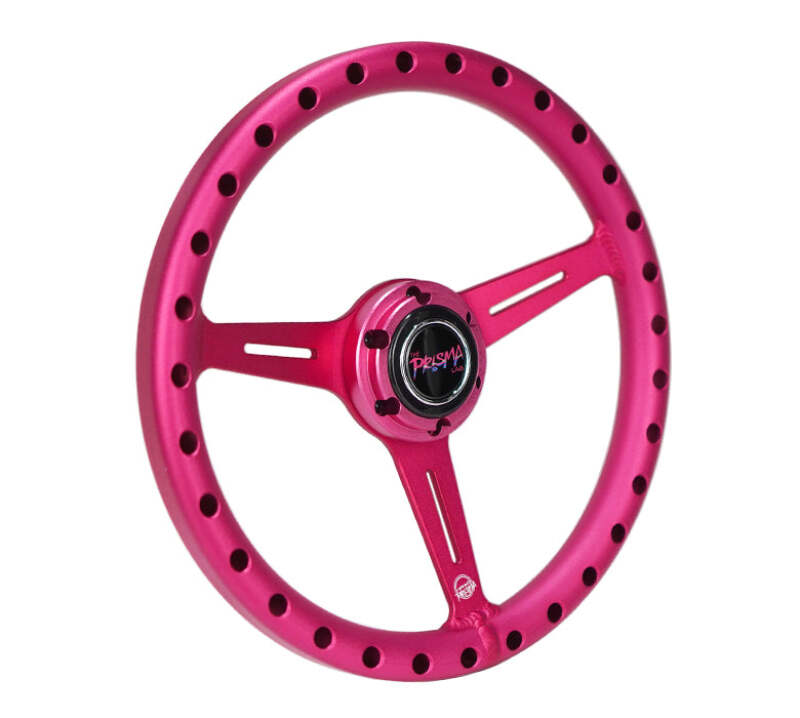 NRG Aluminum Steering Wheel 330mm - Extra Light - Ergonomic Grip - Anadized Pink-thumbmail-2