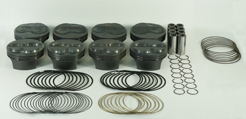 Mahle MS Chevrolet SB 395 Cid 4.165in Bore 3.625 Stroke 6.125 Rod 1.062R CH 4.0cc Pistons - Set of 8-thumbmail-1