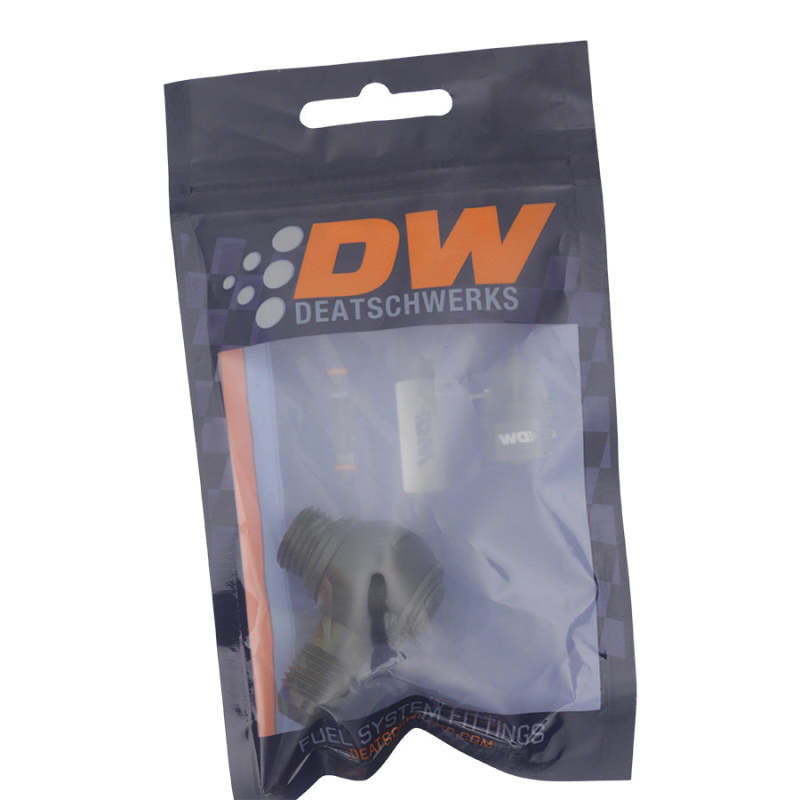 DeatschWerks 6AN ORB Male to 6AN Male Flare Low Profile 90-Degree Swivel - Anodized Matte Black-thumbmail-2