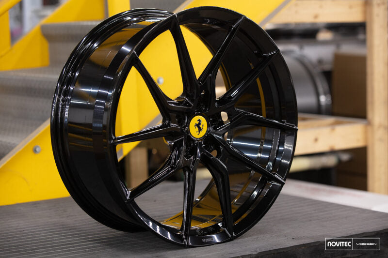 Vossen x Novitec NF8 21x9 ET:35 Gloss Black Ferrari 488 / F8 Front Wheel-thumbmail-1