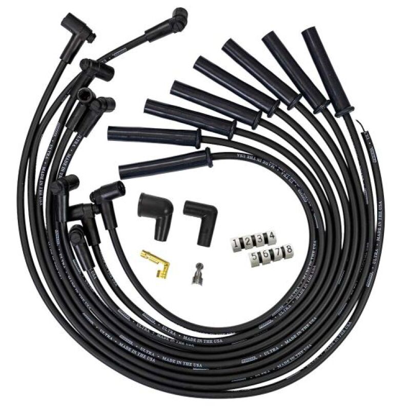 Moroso GM BBC 366-454 HEI-Style w/o Coil In Cap Ultra 350 8mm Multi-Angle Spark Plug Wire Set - Blk-thumbmail-1