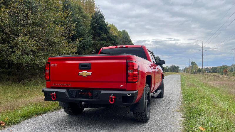 Fishbone Offroad 07-18 Chevrolet Silverado 1500/2500/3500 Double Cab Oval Side Steps -Black Textured-thumbmail-2