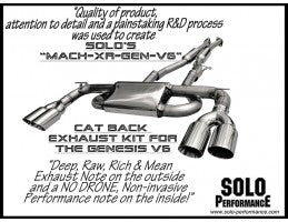 Solo Performance 2010-2016 V6 Genesis Coupe Stainless Steel Cat-Back Exhaust Kit (994976-SL)-thumbmail-3