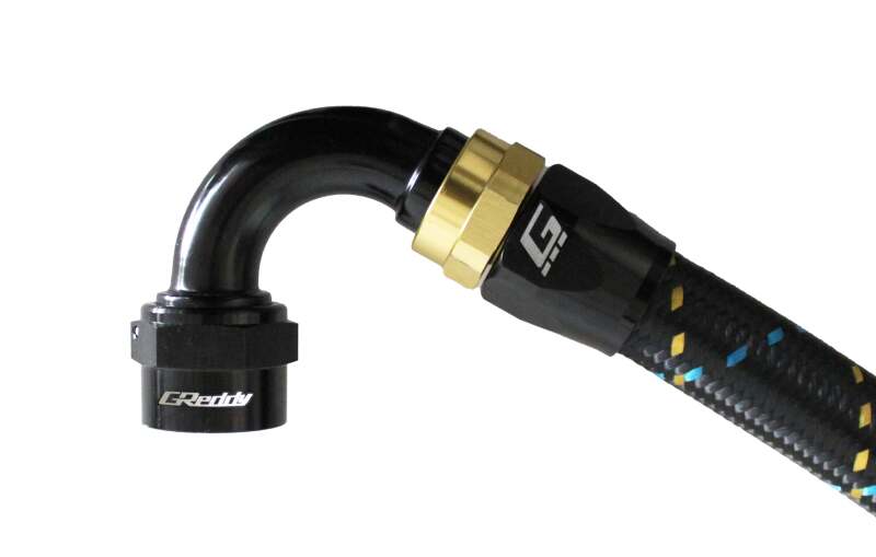 GReddy AN10 120 DEGREE HOSE END SWIVEL BLACK/GOLD ANODIZED-thumbmail-1