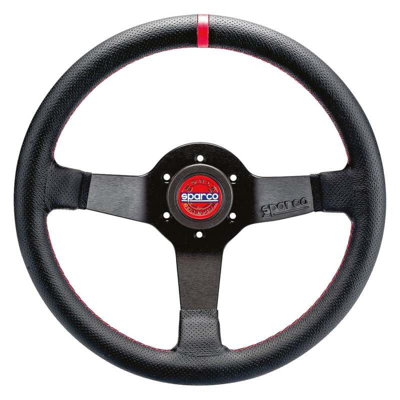 Sparco Steering Wheel R330 Champion Black Leather / Red Stiching-thumbmail-1