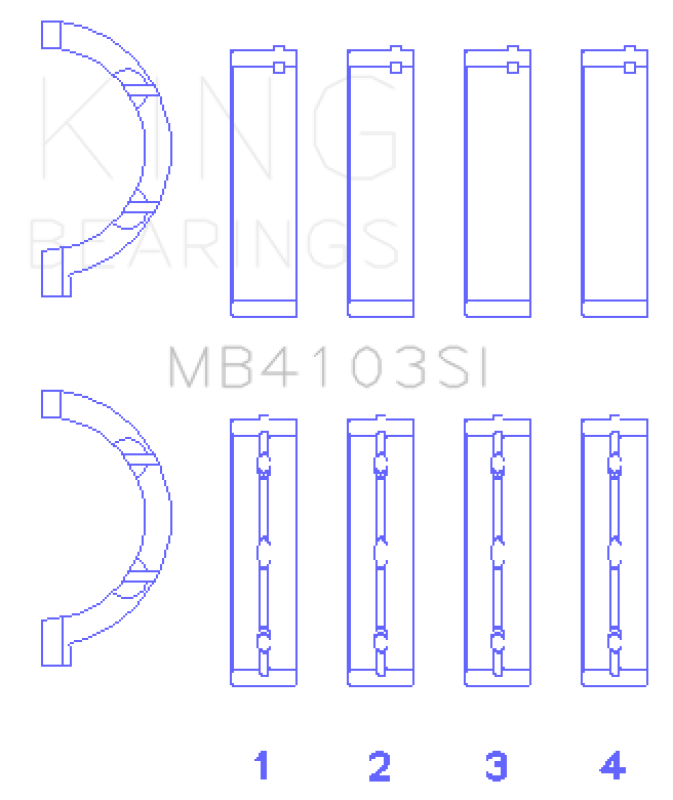 King Engine Bearings Chrysler 197 (Size +0.50mm) Main Bearing Set-thumbmail-2