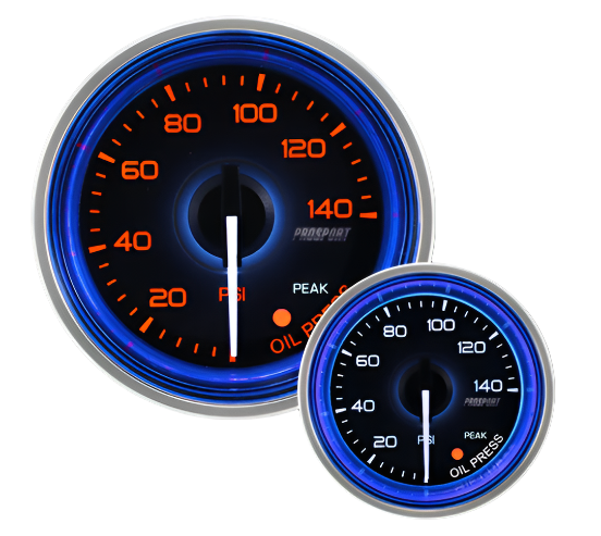 2-1/16" Crystal Blue/White Oil Pressure Gauge-thumbmail-1