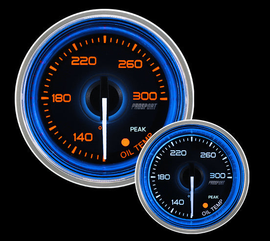 2-1/16" Crystal Blue/White Oil Temperature Gauge-thumbmail-3