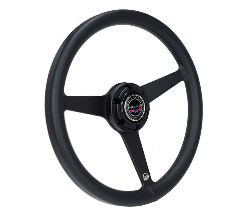 NRG Aluminum Steering Wheel 330mm - Heritage Solid Spoke - Ergonomic Grip - Anadized Black-thumbmail-2