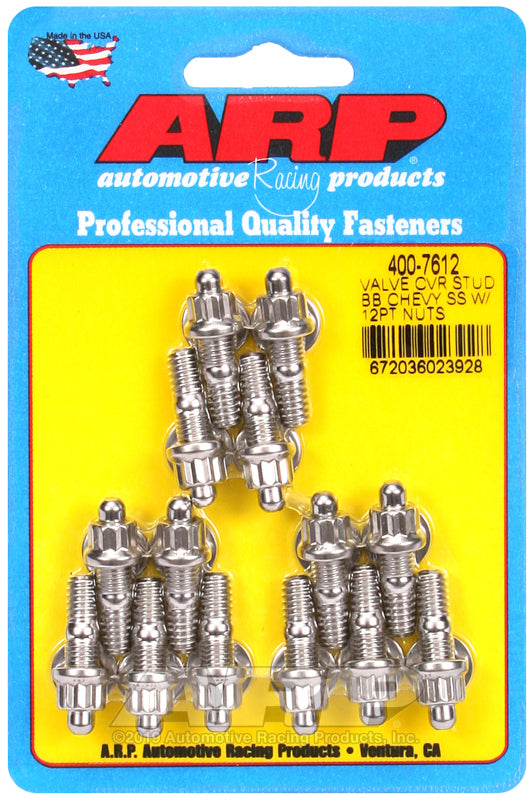 ARP BB Chevy Stamped Steel Covers SS 12 pt Valve Cover Stud Kit-thumbmail-1