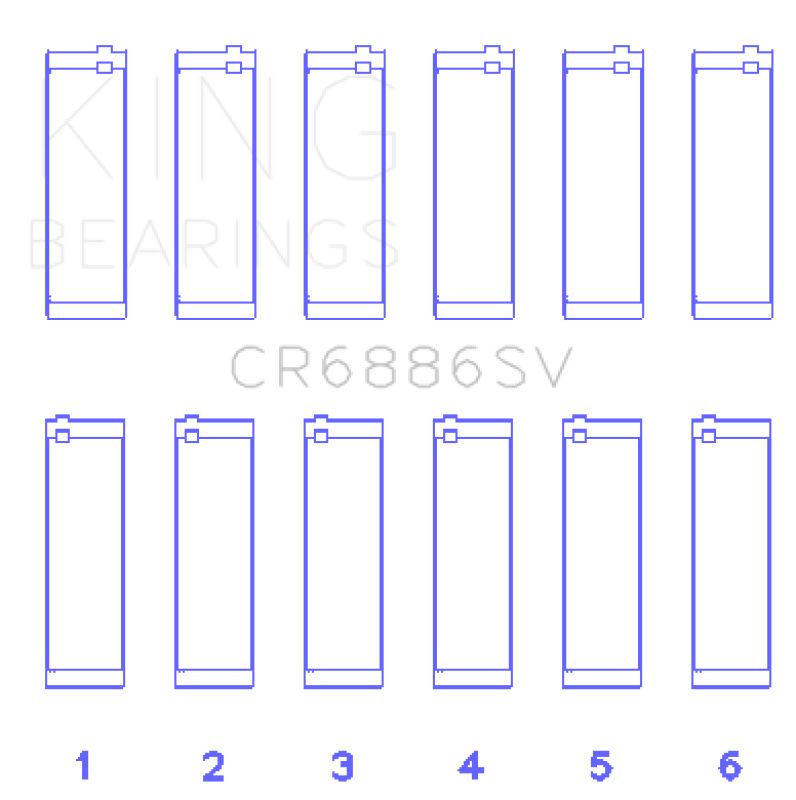 King Engine Bearings Mercedes Benz M 276 DE35 Sputter Replacement (Size +0.25mm) Conrod Bearing Set-thumbmail-1