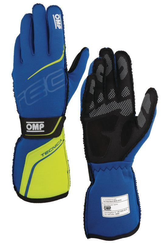 OMP TECNICA GLOVES FIA 8856-2018 NAVY BLUE / ROYAL BLUE SZ S