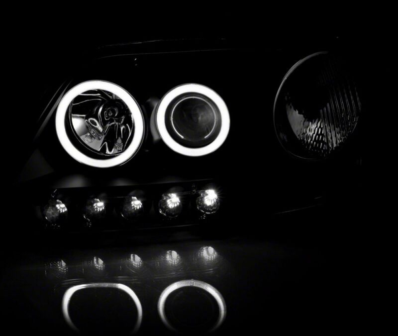 Raxiom 97-03 Ford F-150 Super White LED Halo Projector Headlights- Black Housing- Clear Lens-thumbmail-2