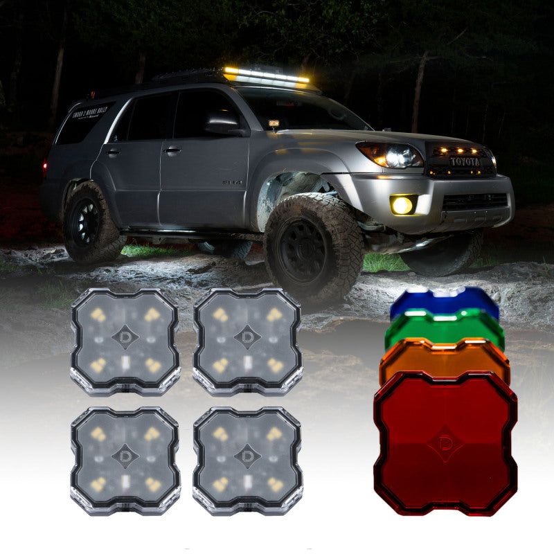 Diode Dynamics Stage Series SXS Rock Light Installer Kit - White Diffused M8 (4-pack)-thumbmail-2